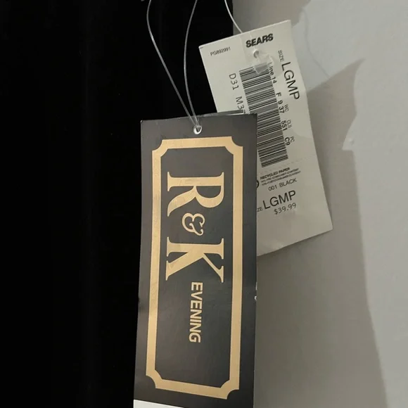 R&K Vintage Sears Classic Black Velvet Pencil Skirt Size Petite Large - Picture 2 of 6